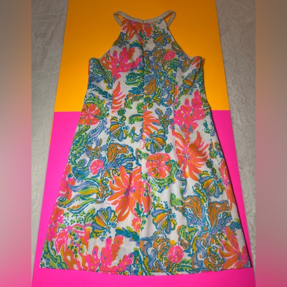 Lilly Pulitzer Kennedy Shift Resort White Casa Marina Halter Dress Size 4 - Picture 12 of 14